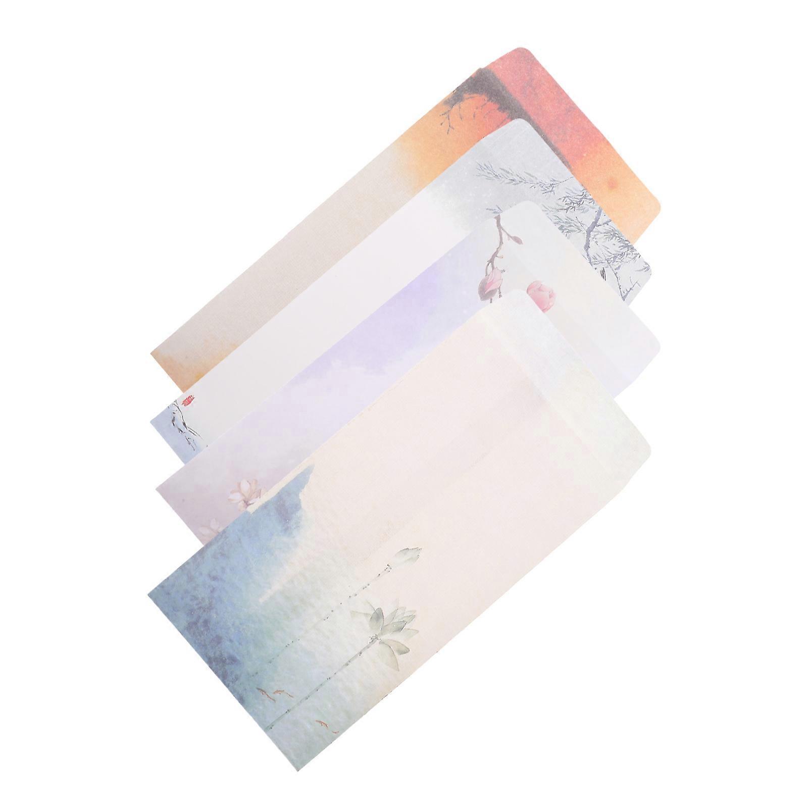 Multi-Function Ancient Style Envelopes for Writing Use 4Pcs Paper Set