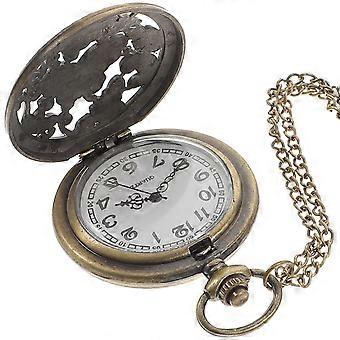 Vintage Pocket Watch Zinc Alloy Classic Quartz Retro Pocket Watch 2Pcs for Decoration