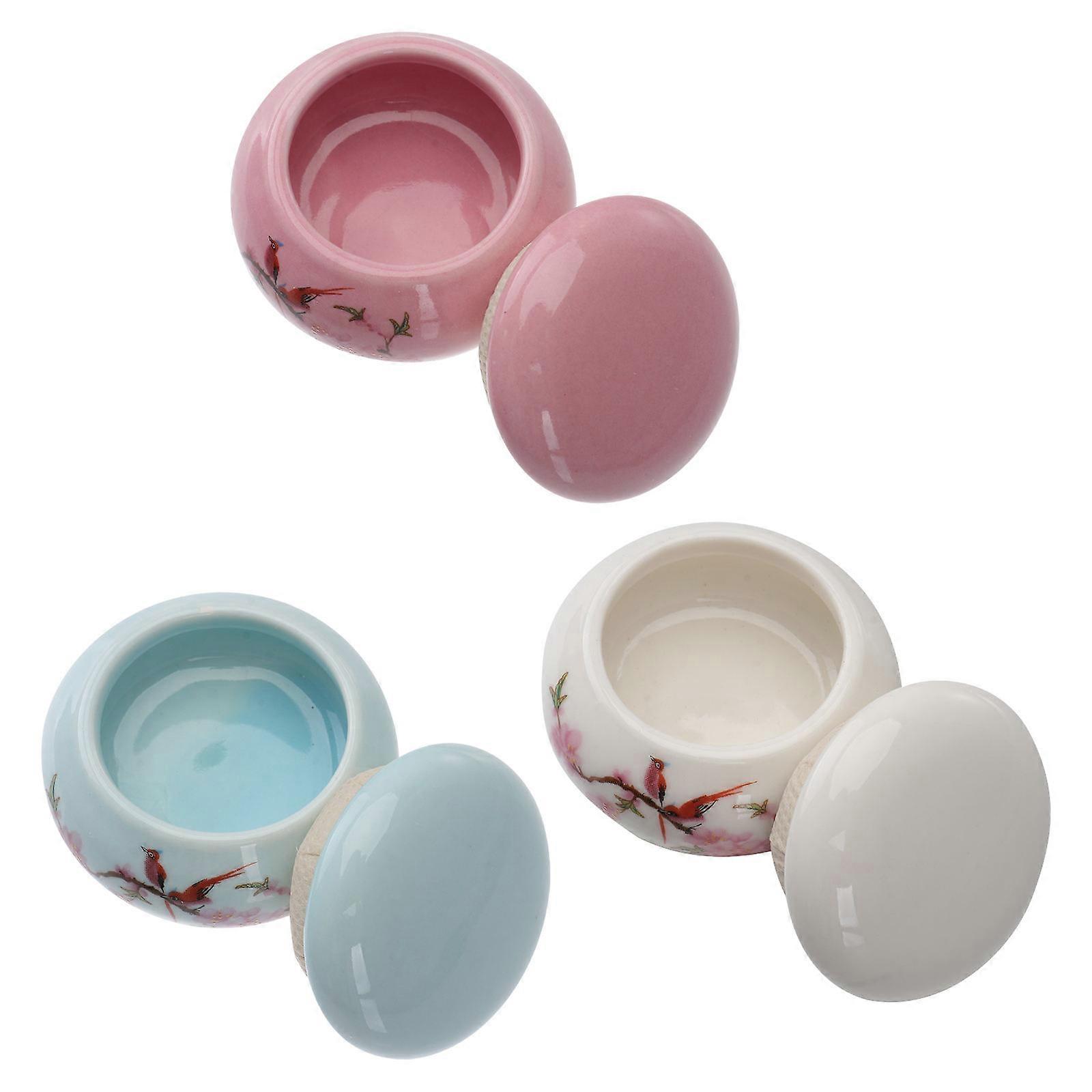 Ceramic Mini Storage Jars for Storage 6Pcs Peach Containers
