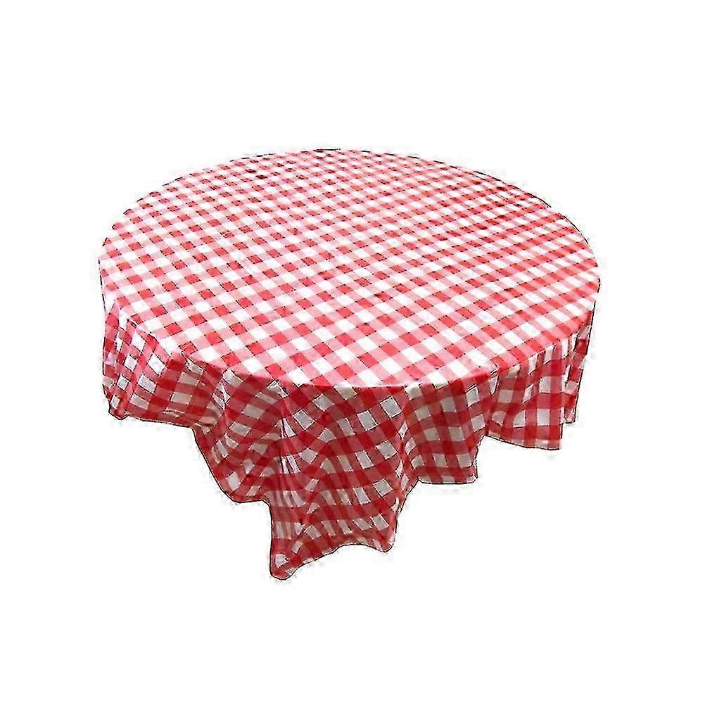 Red Checkered Washable PVC Table Cover