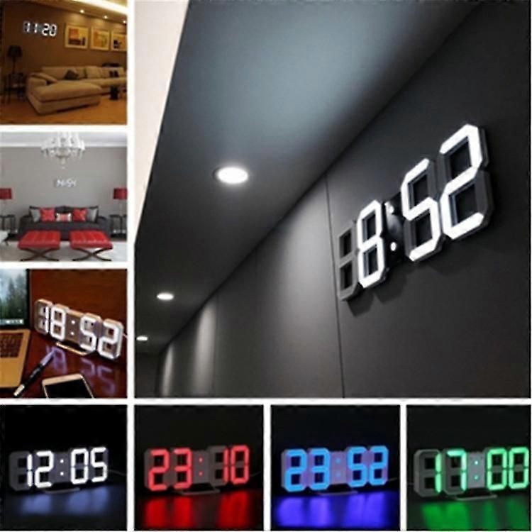 Led Digital Wall Clock, Adjustable Luminance