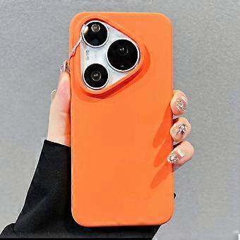 Custodia per Huawei Pura 90 Pro in silicone liquido delicato sulla pelle + cover per telefono in PC - Viola chiaro - Arancione