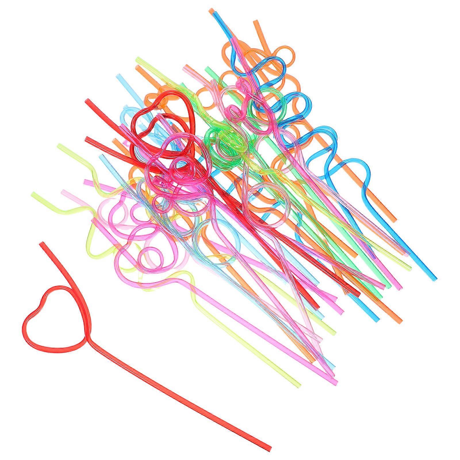 Creative Drinking Straw Set for Kids 30Pcs Reusable Straws