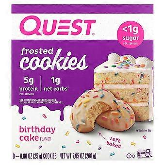 2 x Quest Nutrition, Frosted Cookies, Birthday Cake, 8 Cookies, 0.88 oz (25 g) Each