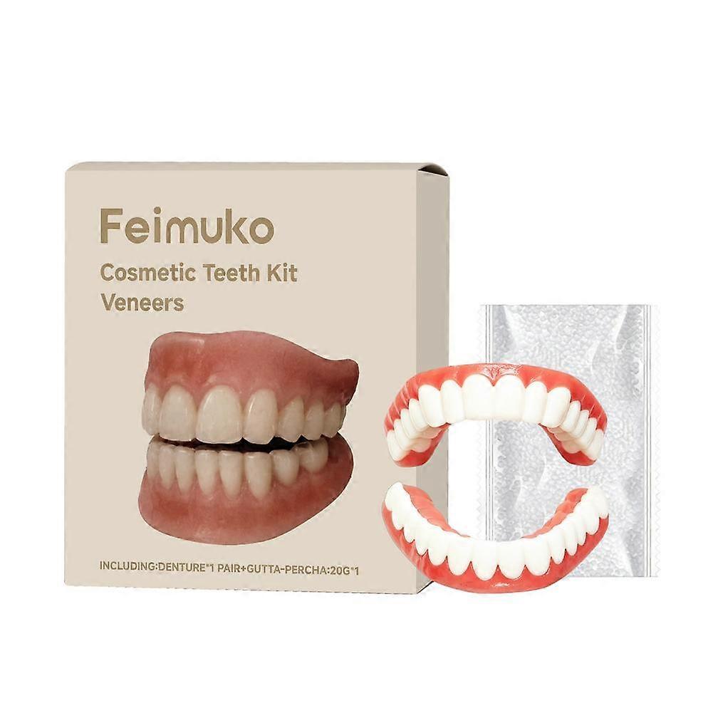 Temporary Teeth Veneer Kit - Upper Lower False Teeth for Smile Confidence Use