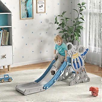 Slide for children aged 1.5 to 3 years, rocket design, sticker set, blue, 157 x 46.5 x 80 cm