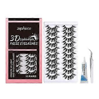 2pcs 3D Lightweight False Eyelashes, Natural and Realistic, Lightweight, Comfortable, Easy to Wear, Daily Portable, Long-lasting