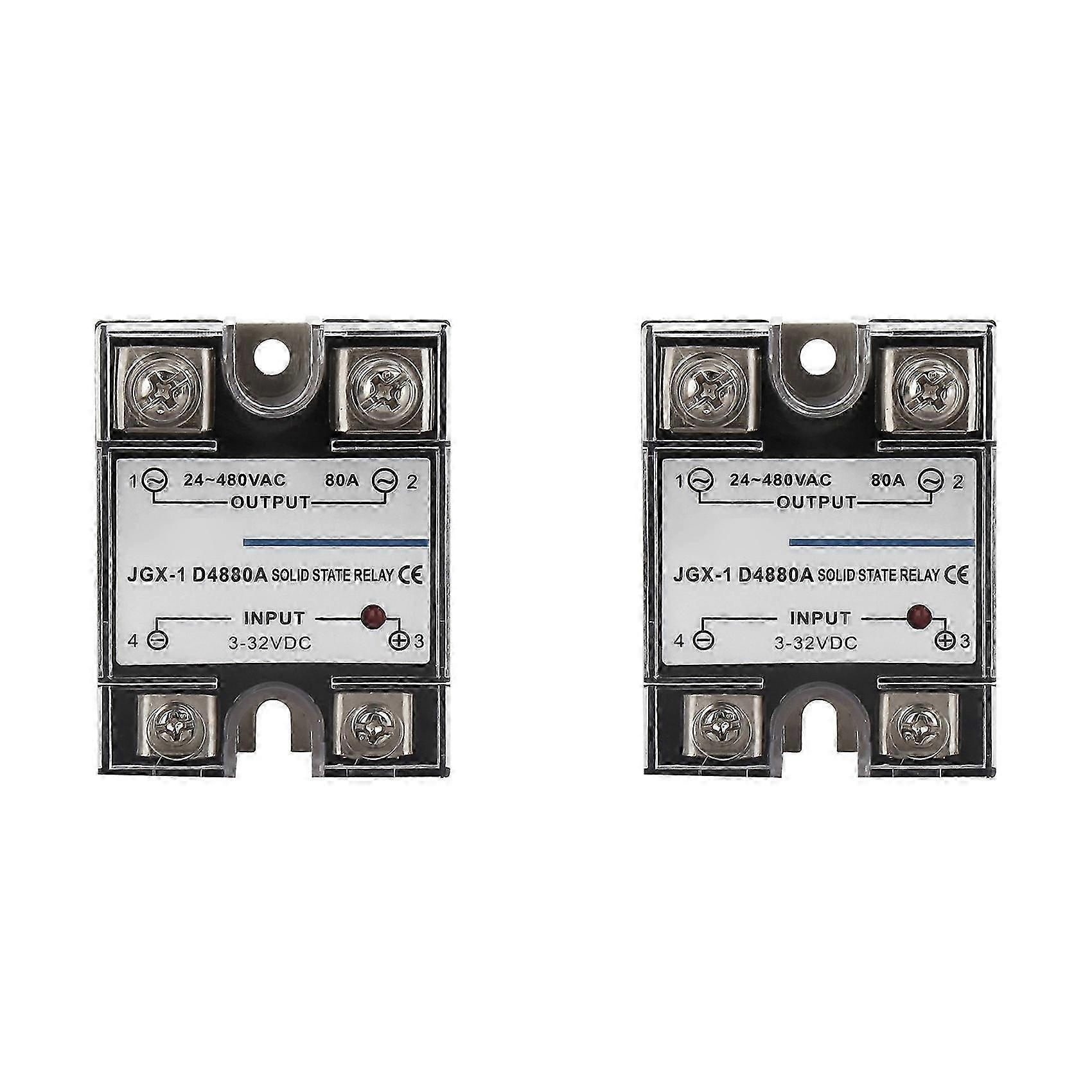 2X Single Phase Solid State Relay Single Phase SSR DC Control AC Solid State Relay 80A Ver