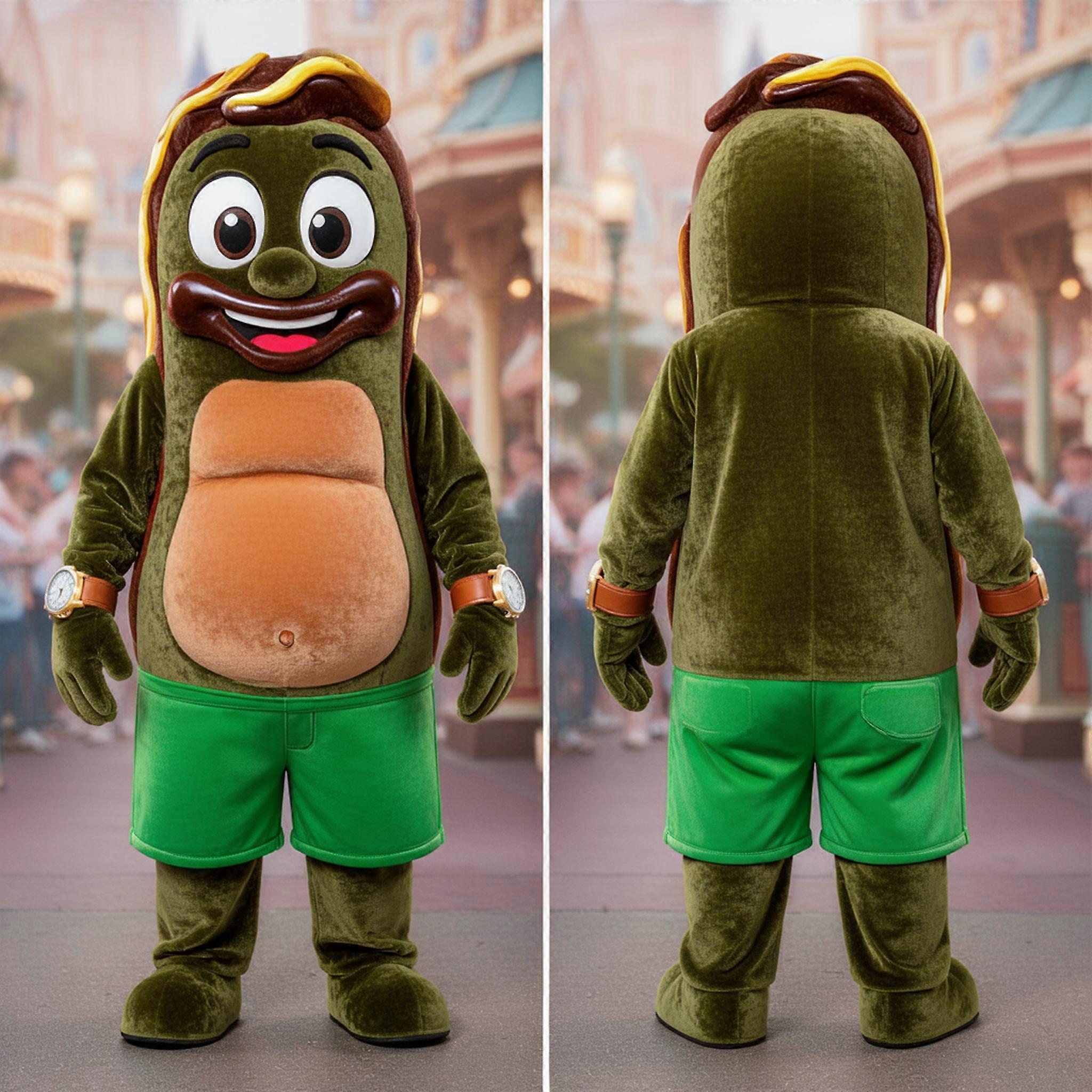 MASTICOT Olive Green Velvety Currywurst Mascot