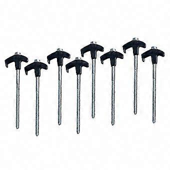 Estacas de fixação de solo com rosca de 8x200mm para acampamento seguro.