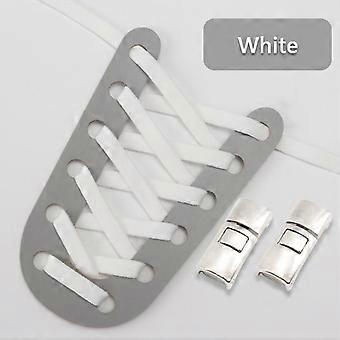 1 Pair New Elastic Metal Lock Convenient Personality Lazy Shoelace Rubber Band No Tie Shoelaces for Sneakers Flat Shoe Laces