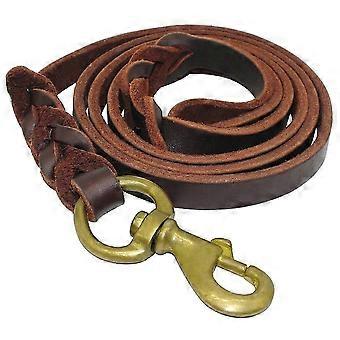 Braided Genuine Leather Dog Leash