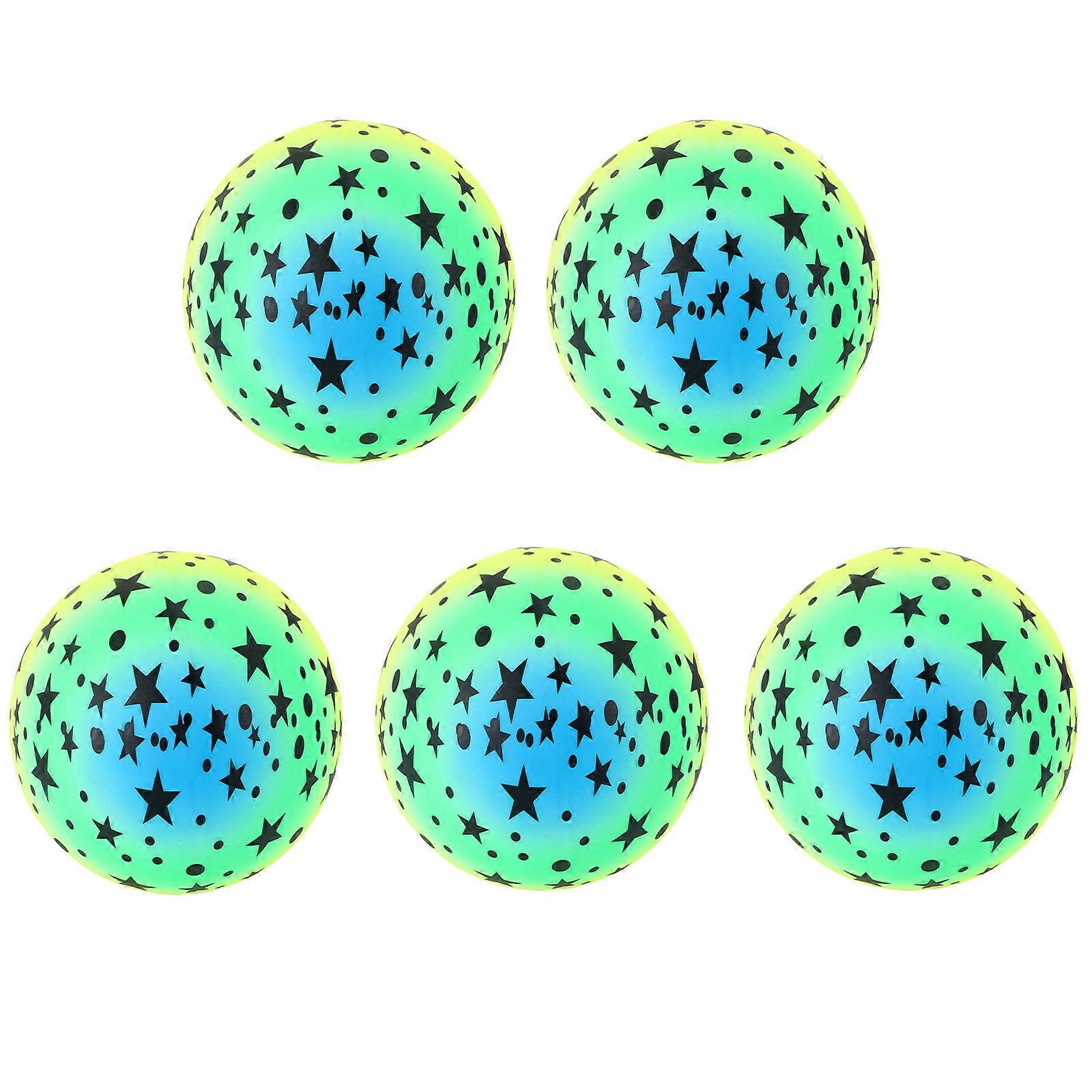 Multi Elastic Beach Ball Rainbow Ball for Playing Use 5Pcs Set