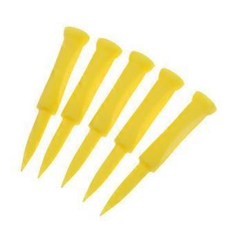 10x 5 Pieces of Plastic Golf Tees 70mm, Yellow