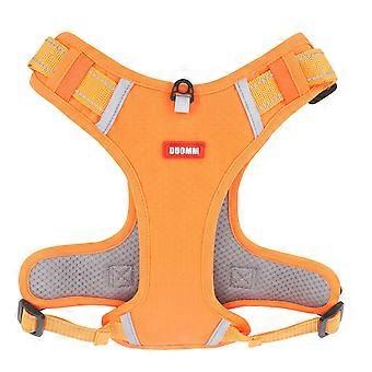 Dog Harness Escape Proof Pull Resistance Breathable Comfortable Adjustable Pet Safety Harness for Walking Training Orange L