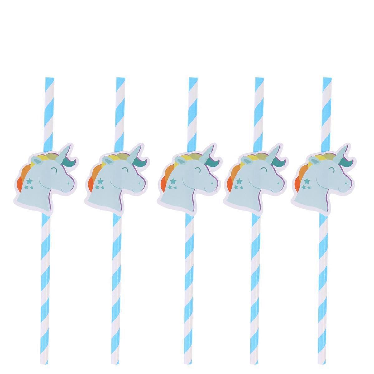 Decorative Straws Unicorn Pattern for Party Use 20Pcs Set