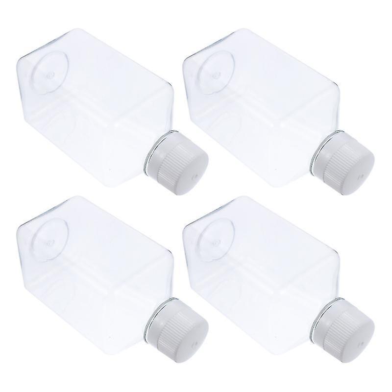 17.5X7.5cm Transparent Wash Bottles 4pcs Square Graduated Serum Bottles 500ml Sealing Bottles Reagen