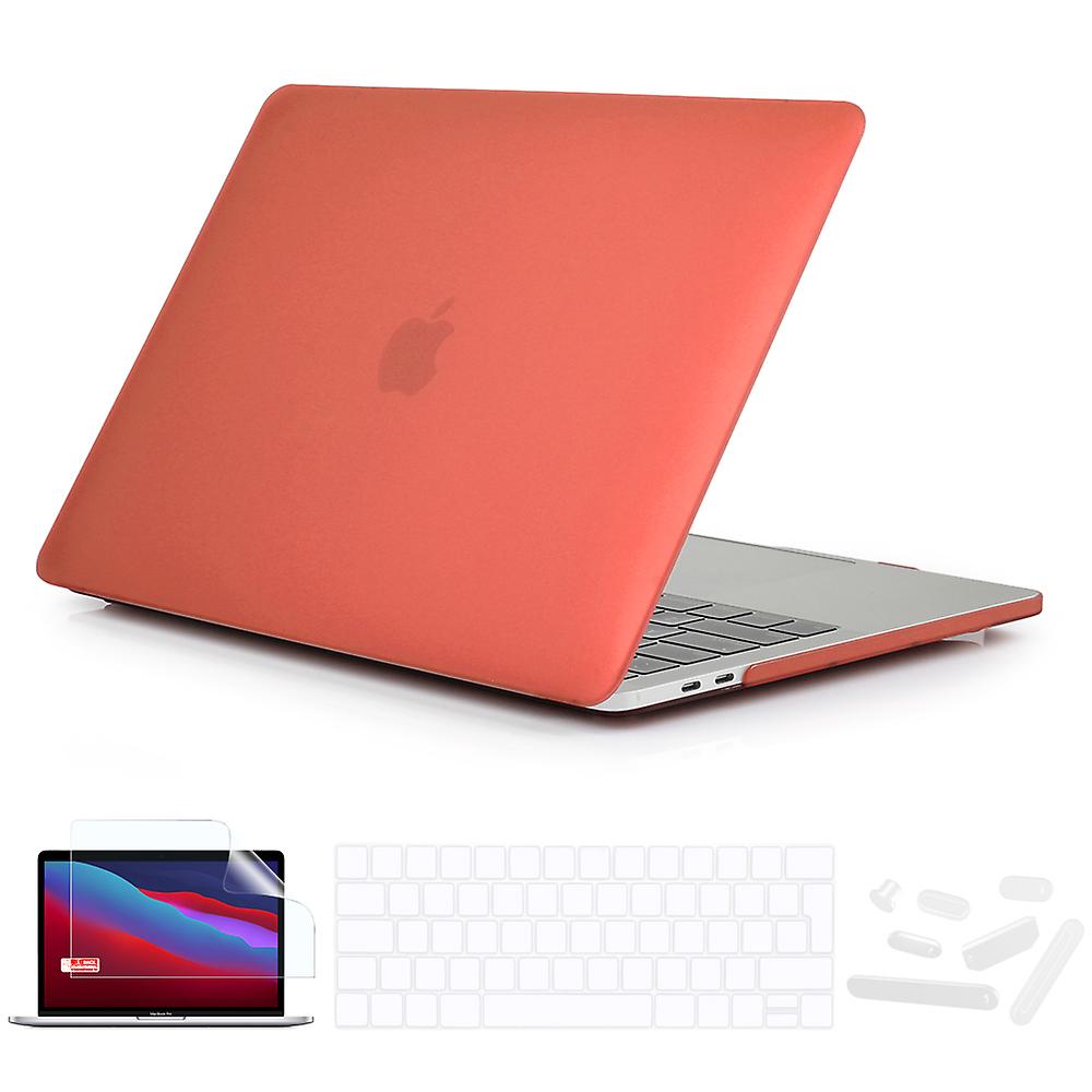 Coral Orange Case Keyboard Cover Screen Protector For Laptop Macbook Pro 13 Inch A1706 A1708 A2159 A1989