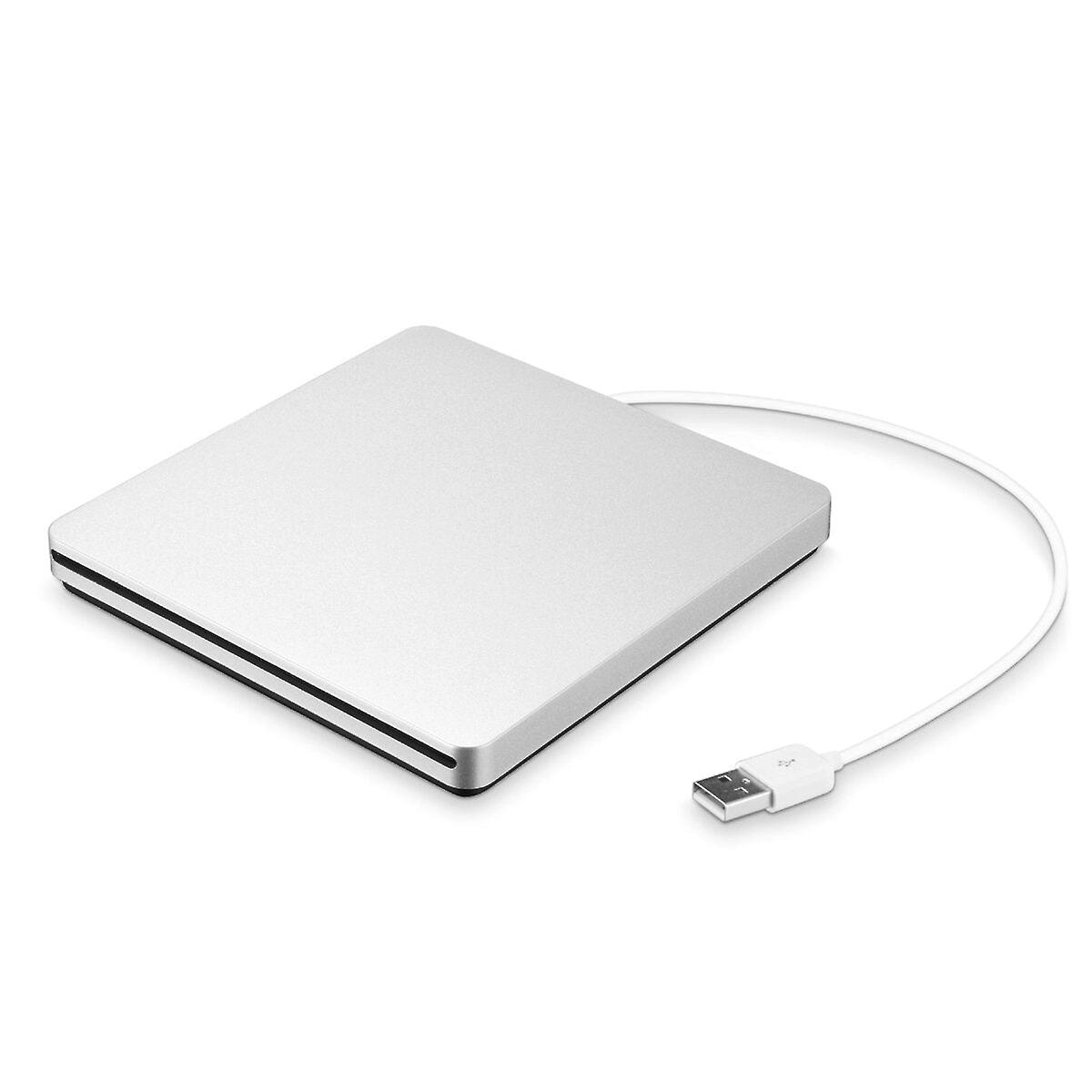 Portable Usb 3.0 Silver External Dvd-rw Max.24x High-speed Data Transmission For Win Xp Win 7 Win 8 Win 10 For Mac