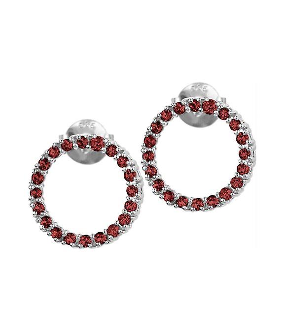 Jacques Lemans - Earrings Sterling Silver with Garnet - SE-O121C