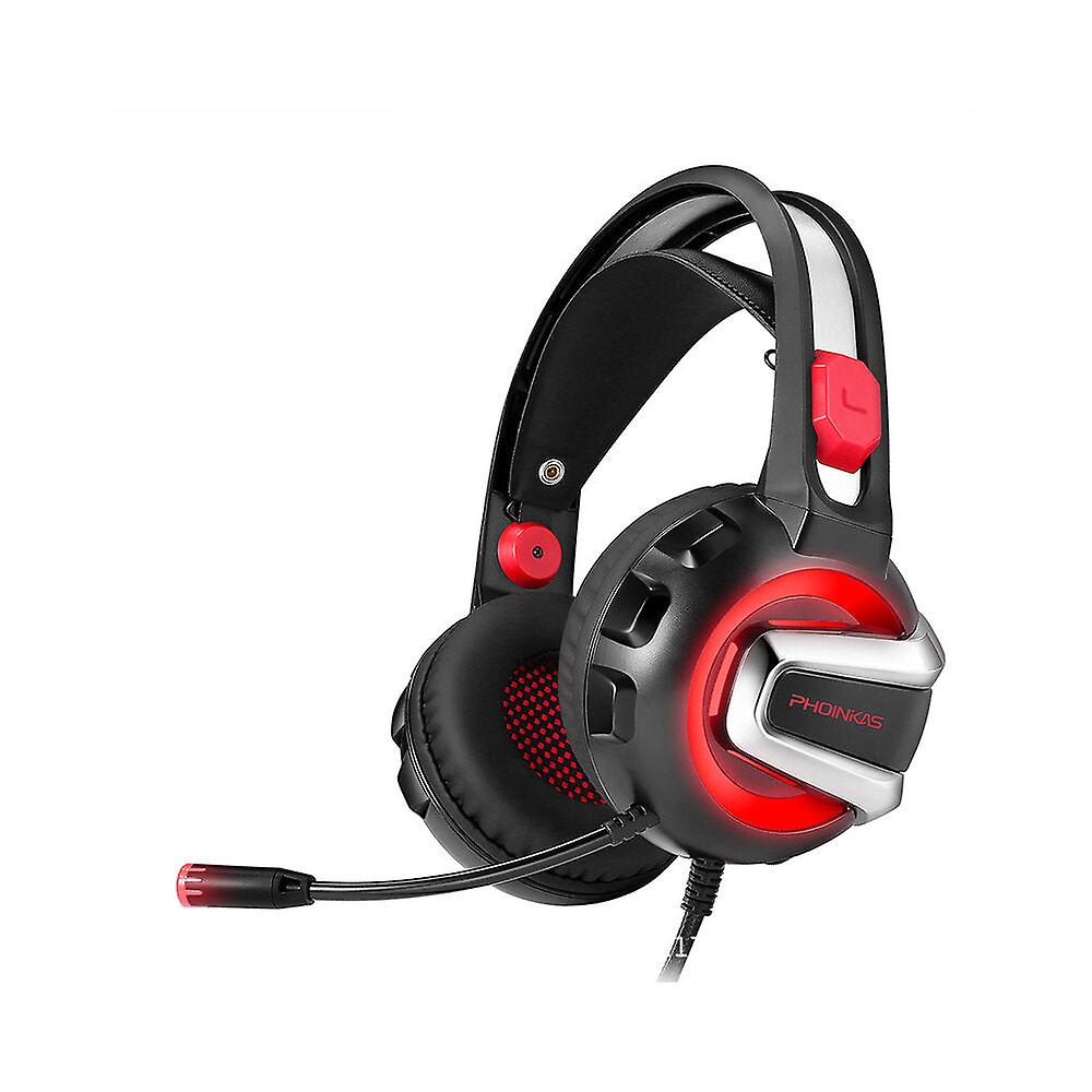Gaming Headset Dazzling Optical Headphone 50mm Drive Unit 360 Free Bending Soft Rubber Microphone 3.5mm Single Plug + Usb Interface