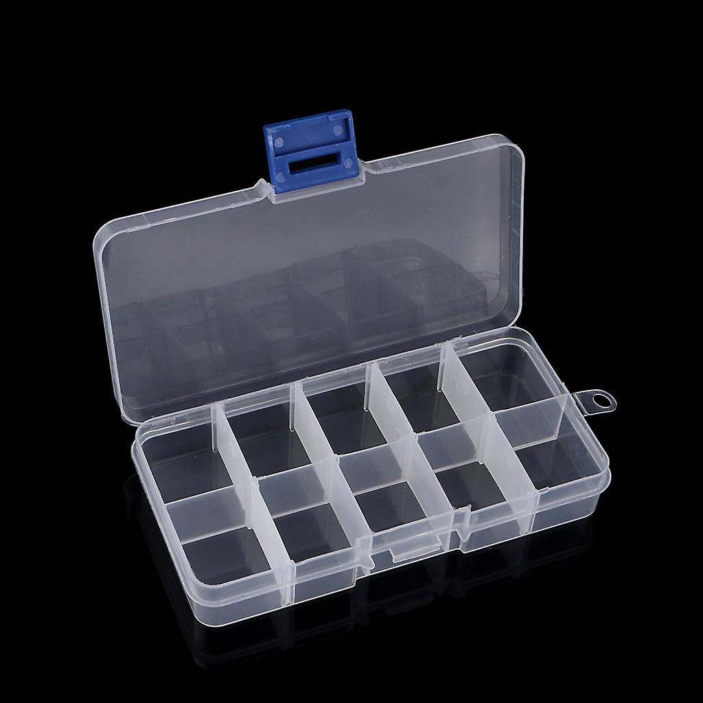 Clear Compartments Plastic False Nail Tips Storage Box
