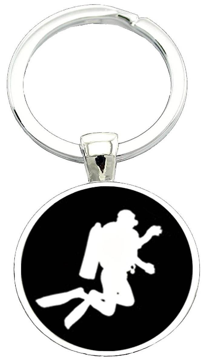 Bassin and Brown Scuba Diver Key Ring - Black/White