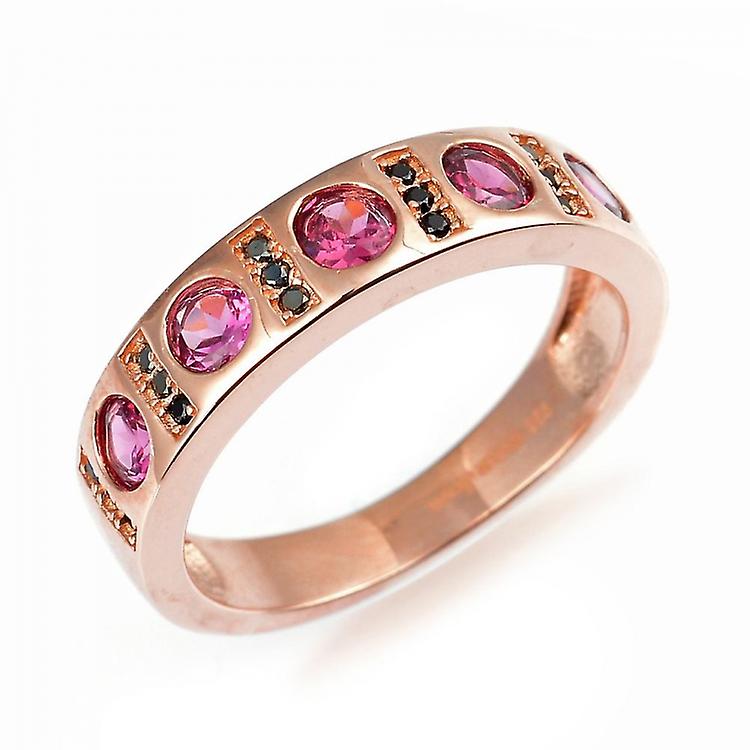 石榴石、黑色尖晶石和 925 纯银戒指