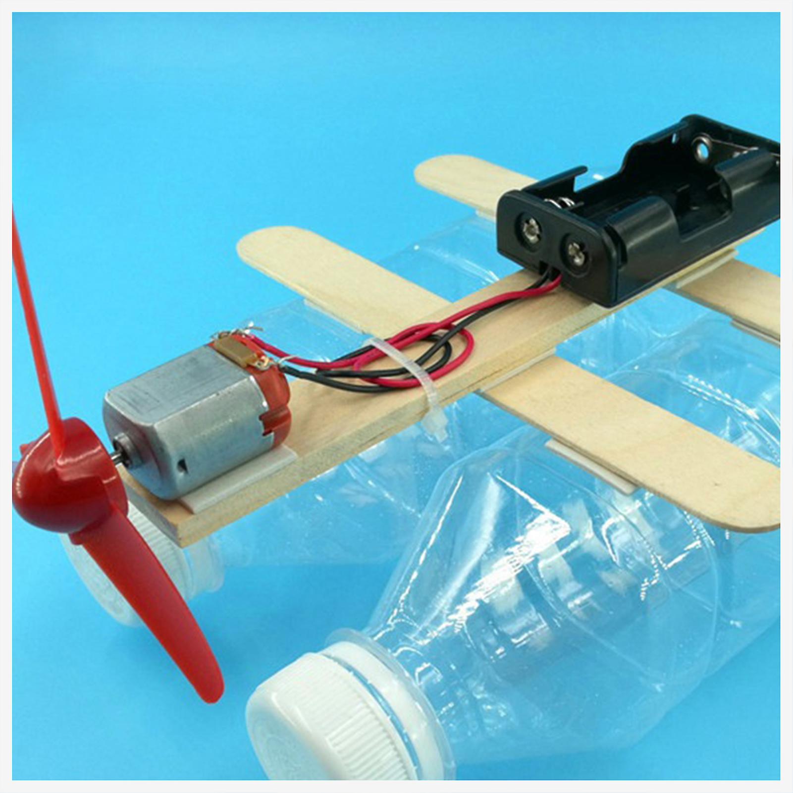 Wooden Assembled Ship Toys Kindergarten Ship Teaching Model Electric Power Helicopter Model