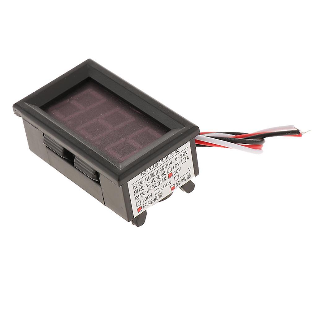 DC 0-30V 3 Wire Digital DC Voltmeter 0.56in LED Display Buzzer Warning Red