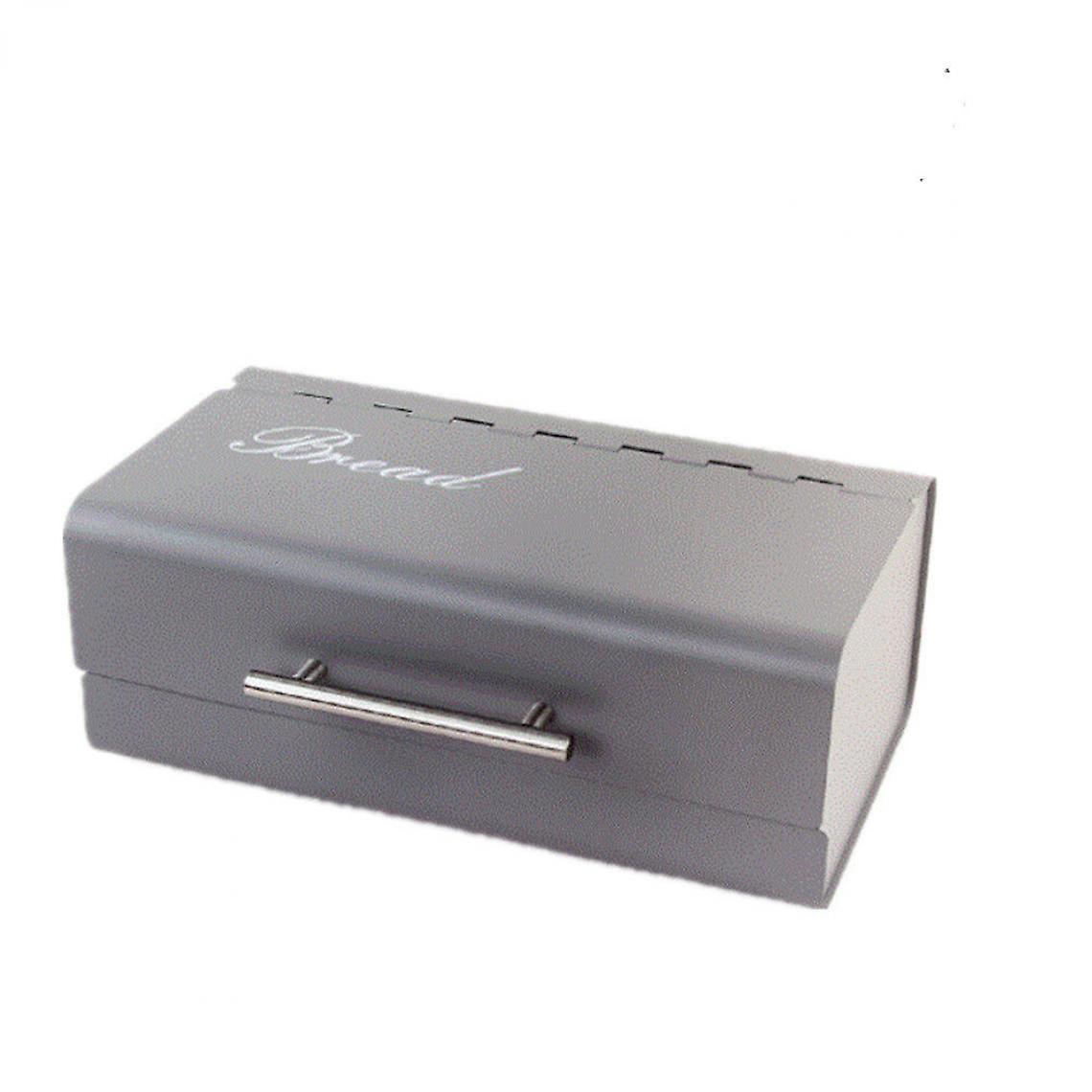 Retro Metal Bread Box Kitchen Storage Container Home Table(gray)