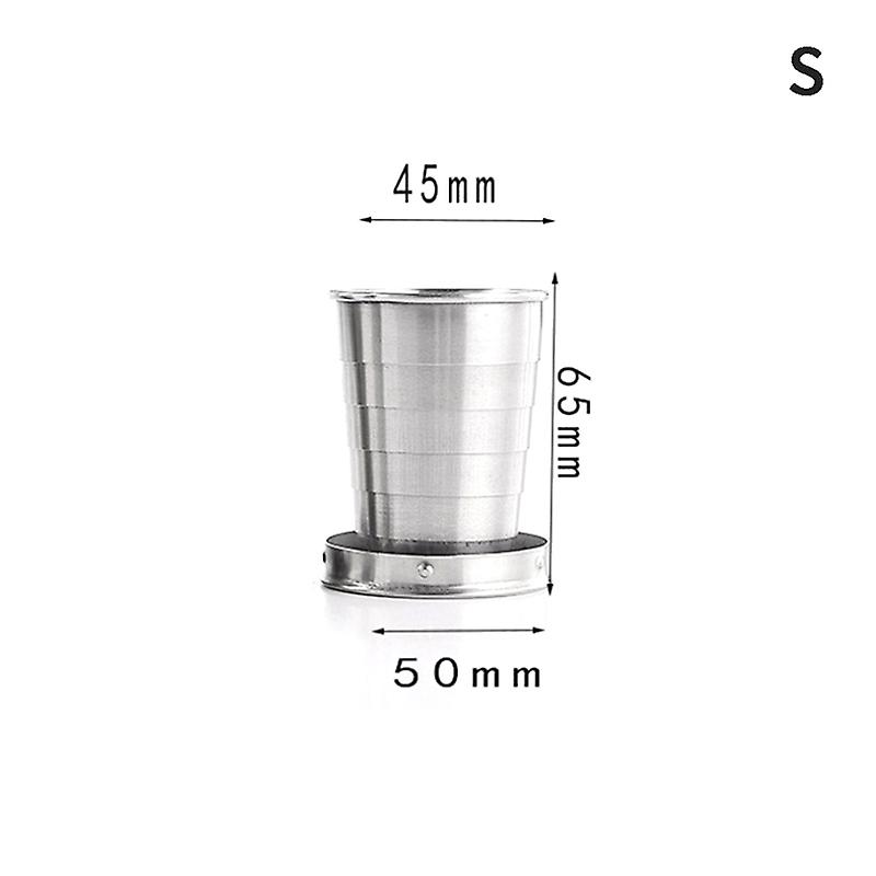 Stainless Steel Folding Cup With Keychain Portable Retractable Telescopic Cups