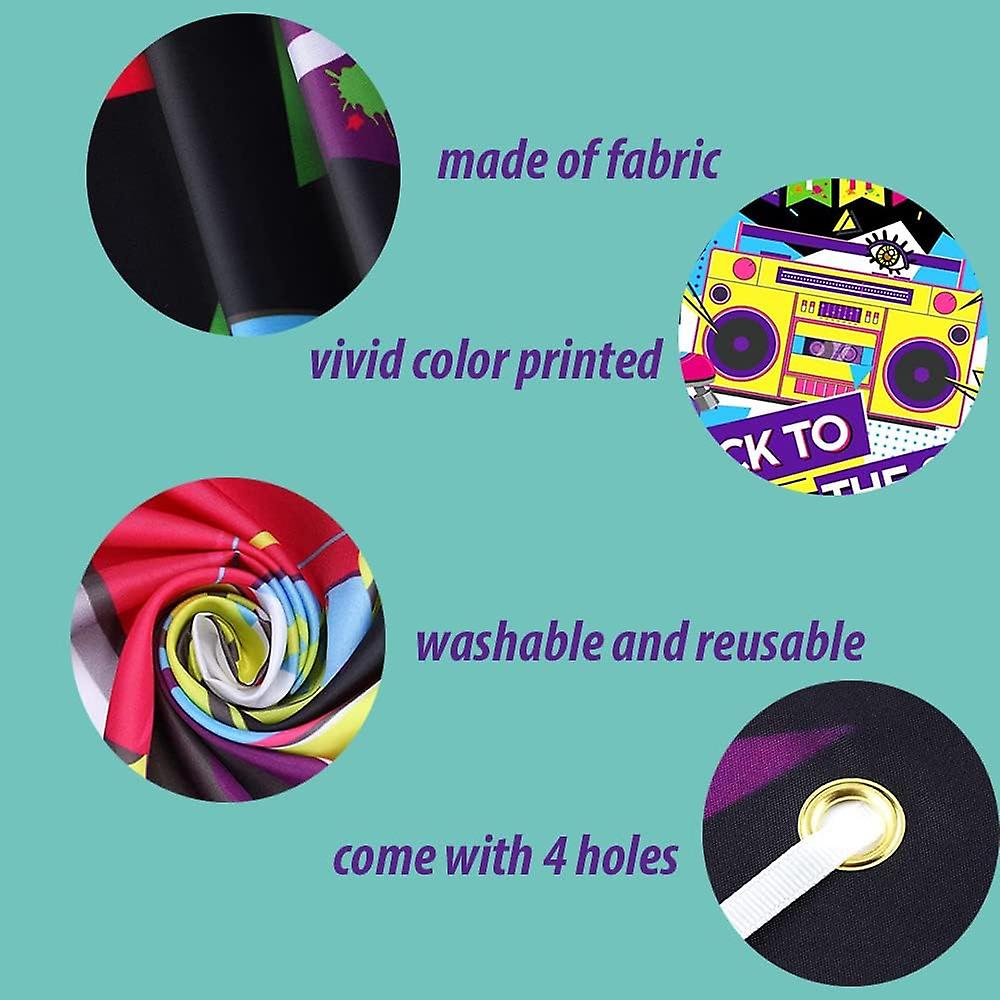 80er Jahre Party Dekoration Set – Inkl. Banner & Foto-Requisiten Für Coole Retro-Partys