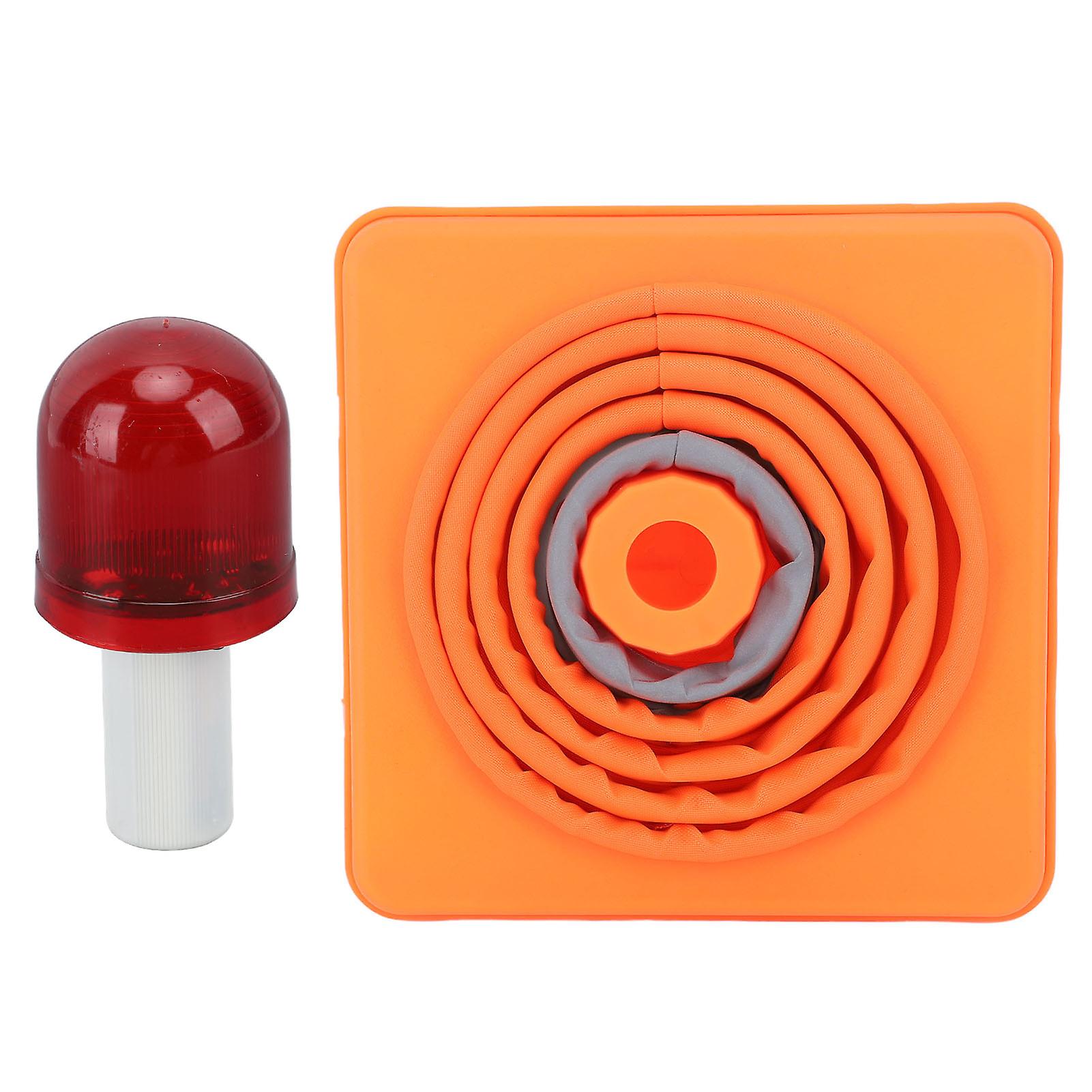 Traffic Safety Cone 30x19x19cm Collapsible Portable Reflective Parking Cone With Led Warning Light