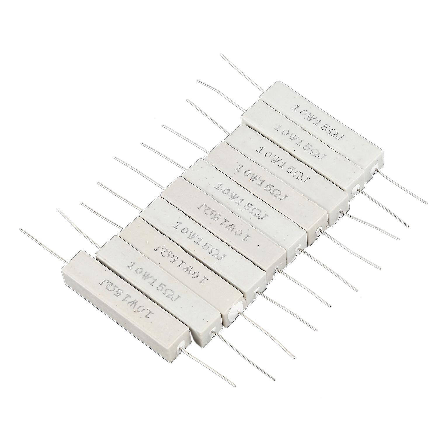 10 Pcs Fixed Ceramic Cement Ors 15 Ohm 10w Watt 5%