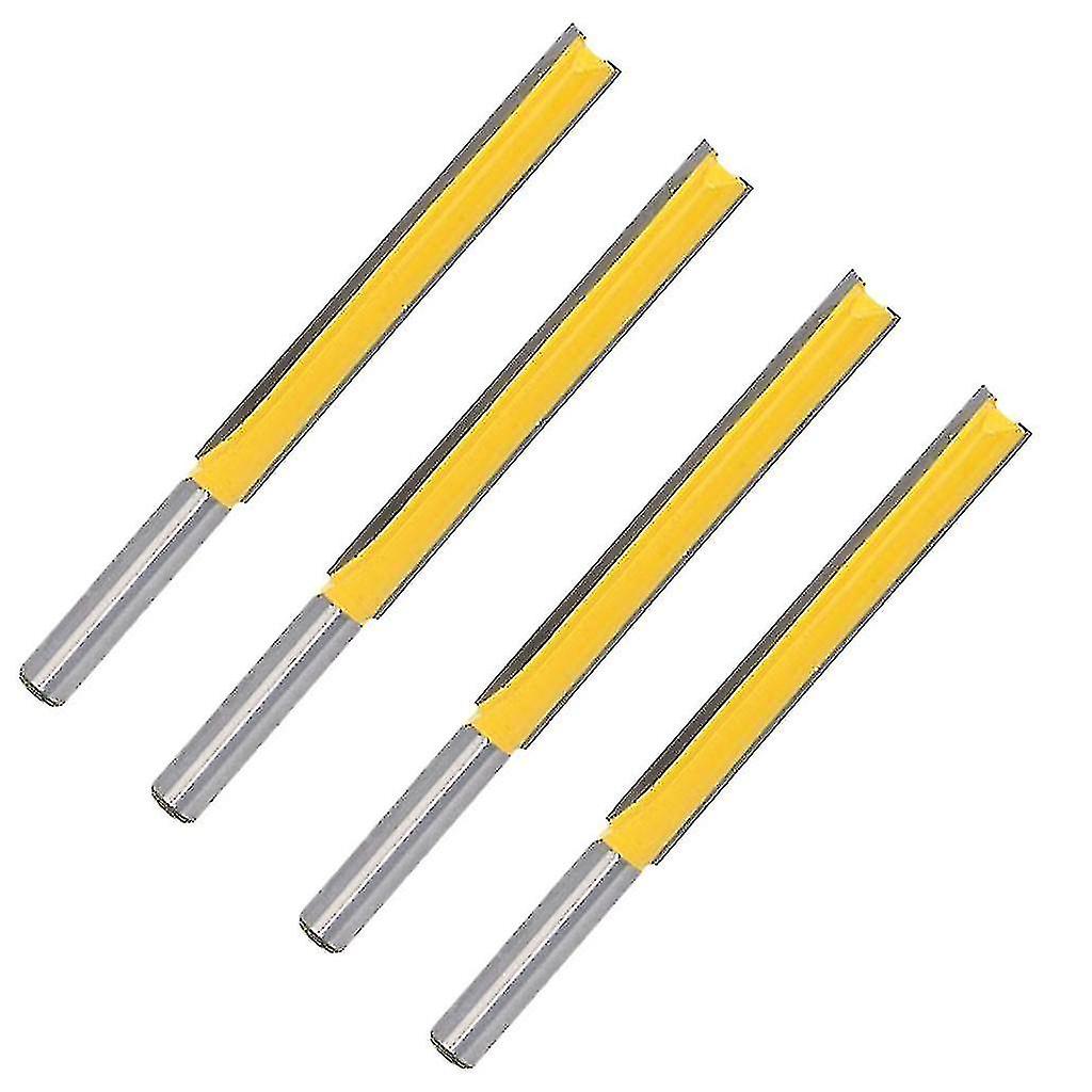 4x/set 3/8'' Diameteror 3'' Height Straight Router Bit Blade Extra Long Cutter 76.2mm