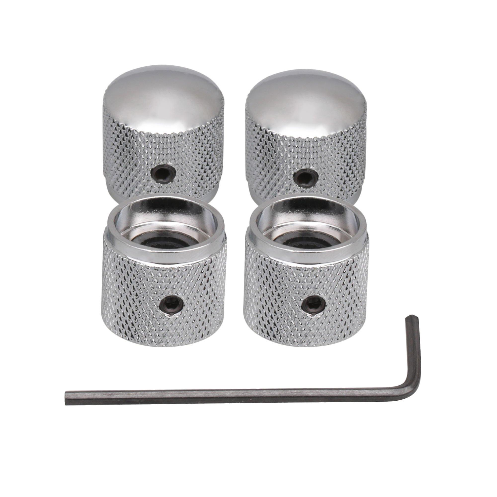 4 Chrome Bronze DOME KNOB FOR ELECTRIC GUITAR BASS
