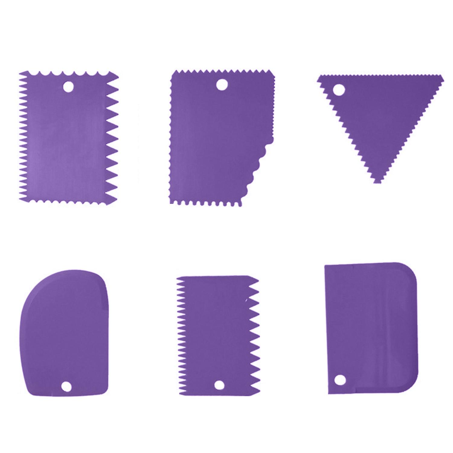 6Pcs/Set Cake Scraper Healthy Flexible Safe Cut Cakes Lightweight Semi-arc Type Scraper for Cake Sho