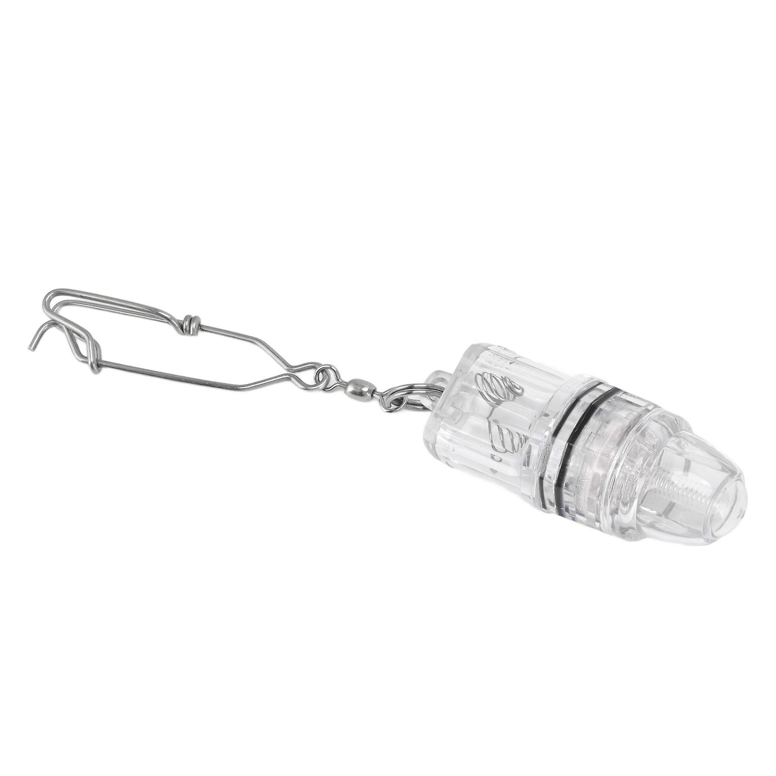 Fish Attracting Indicator Underwater Deep Drop LED Fish Lure Light with Metal Reinforced Large Pin Hook for Fishing Tool White 