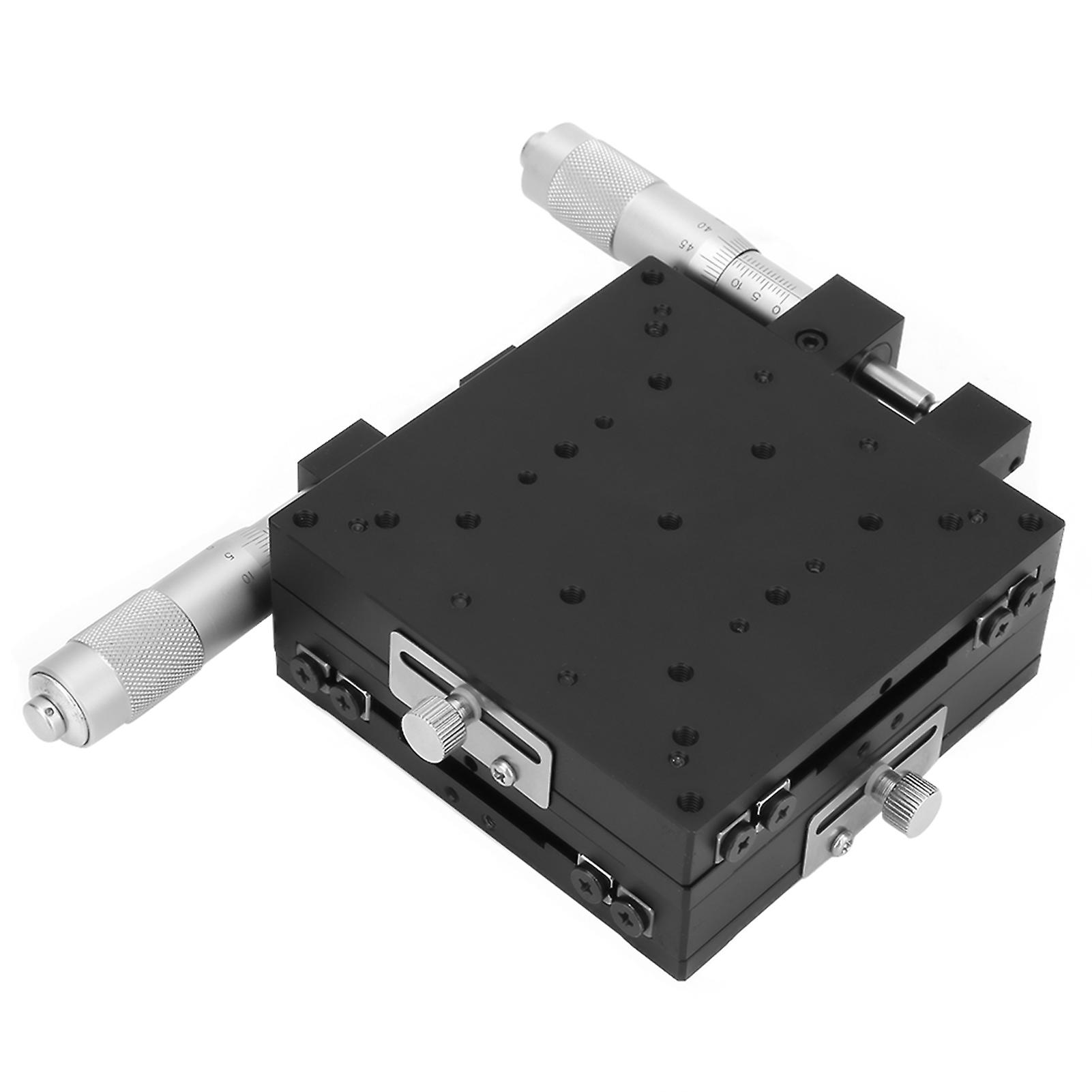 Manually adjustable XY micrometer, cross roller precision, 100 x 100 x 40 mm linear stages
