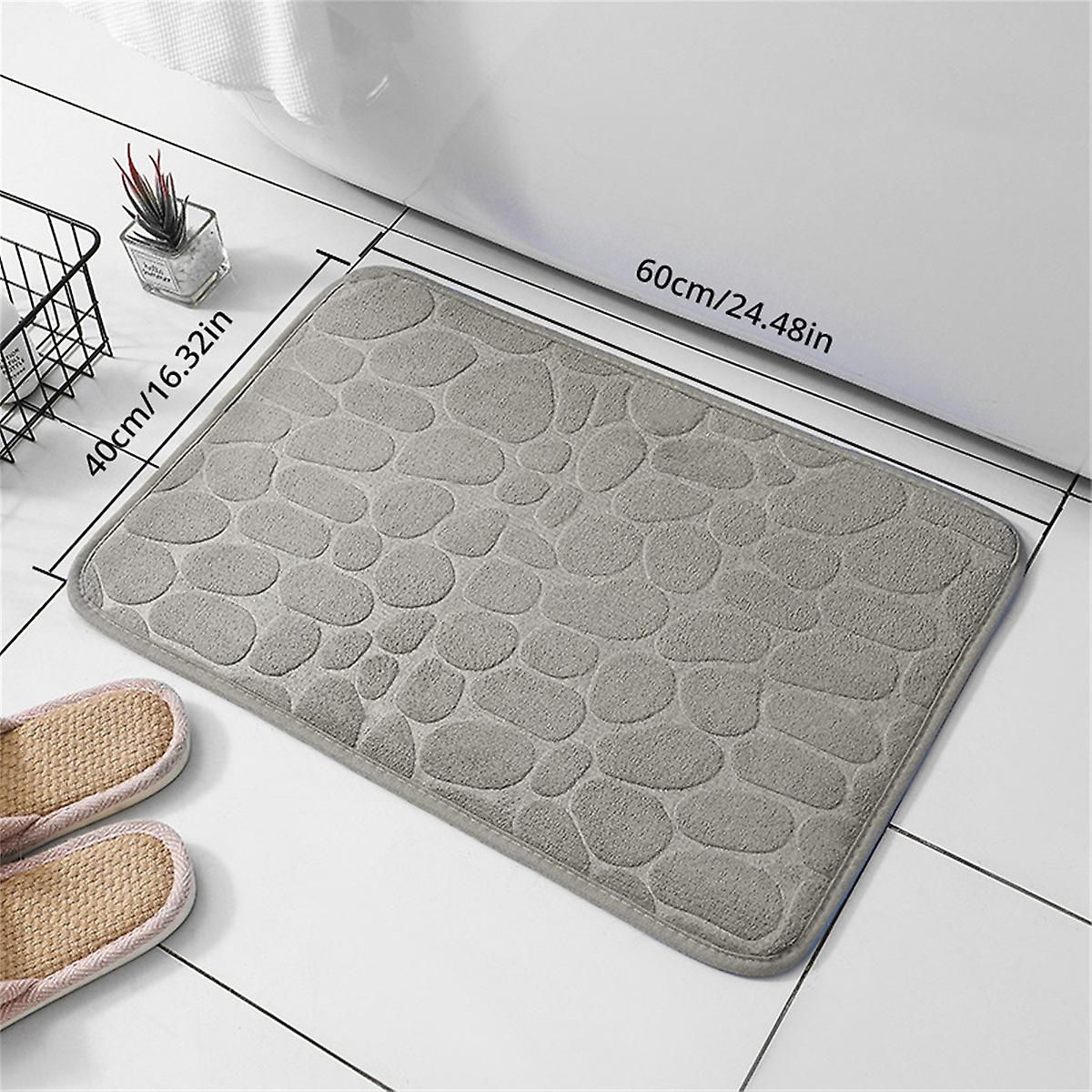 60x40cm Small Shape Non Slip Absorbent Coral Velvet Memory Foam Mat