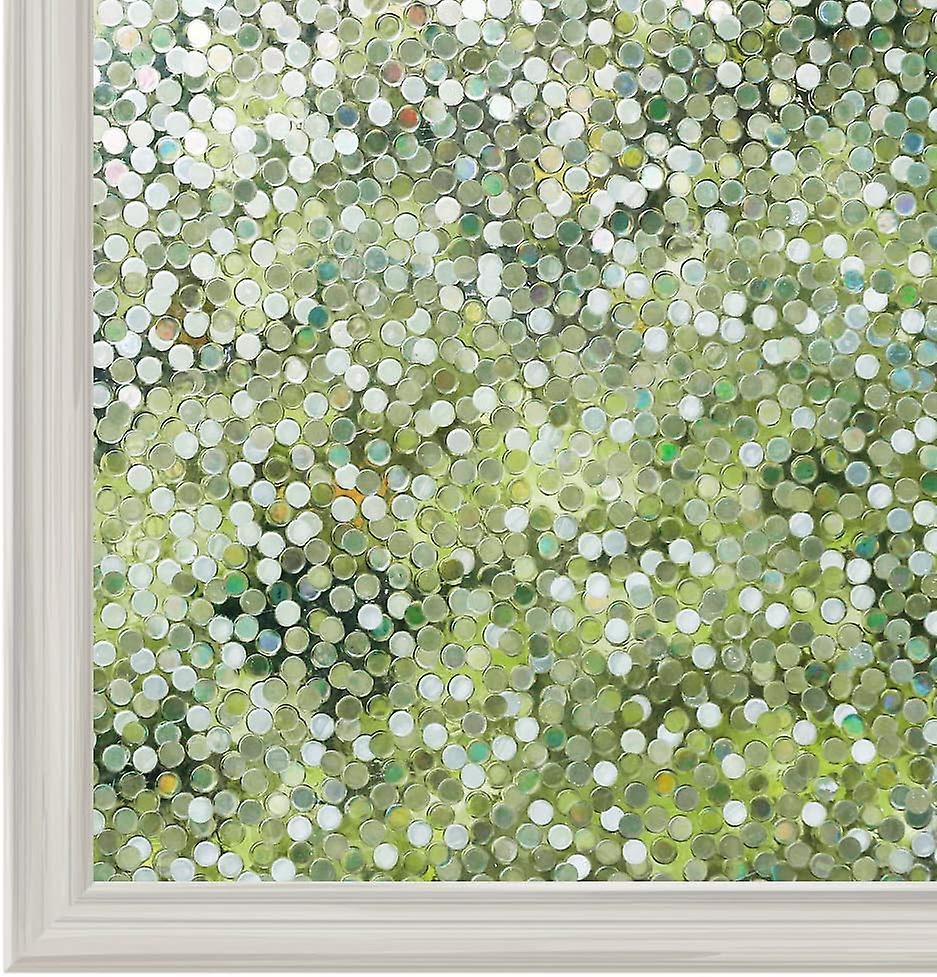 (45x200cm)Electrostatic Window Film, Privacy Protection, Circle Pattern Window Film for Home Bedroo