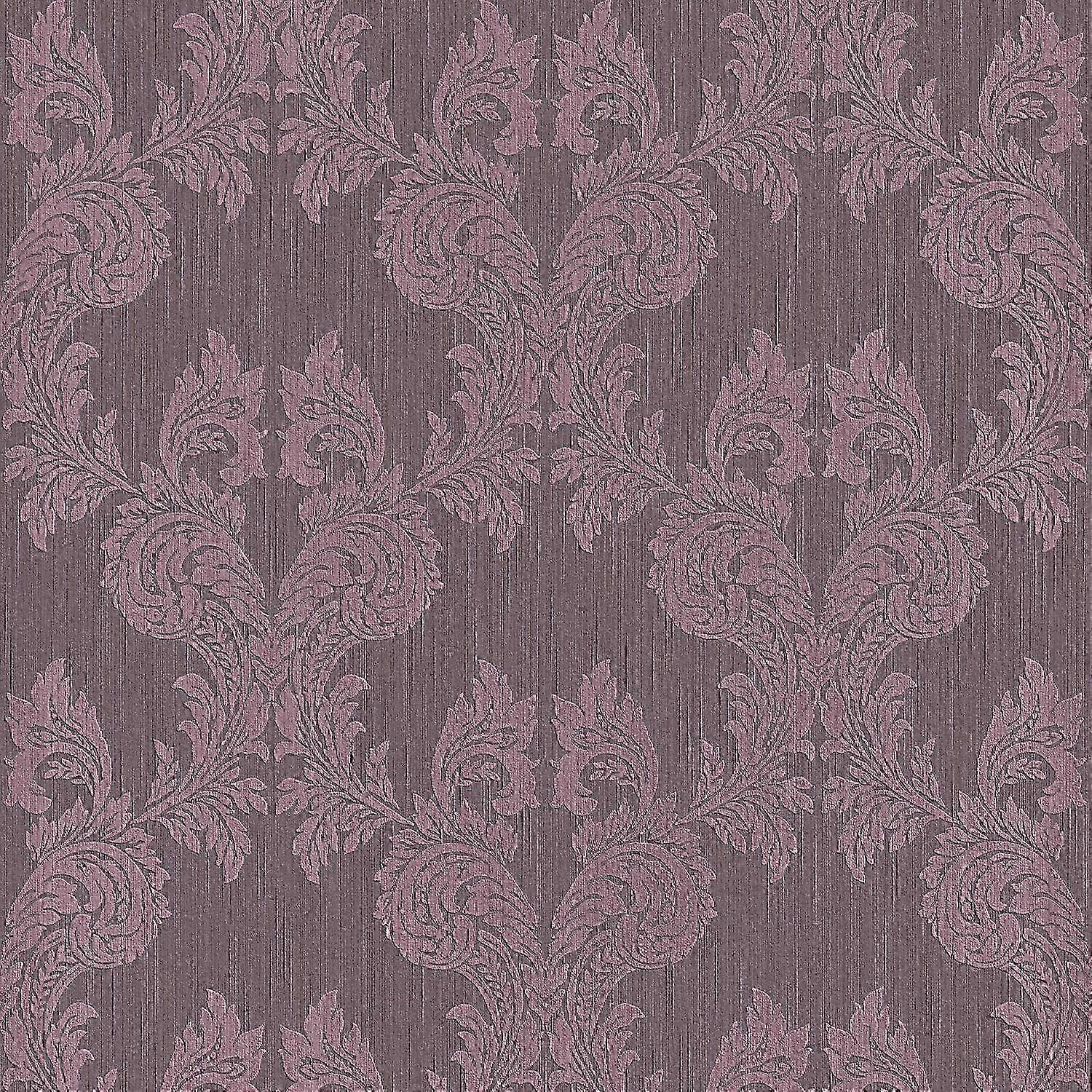 Textiel look behang Profhome 956305-GU textiel behang gestructureerd in textiel look mat purper 5,33 m2