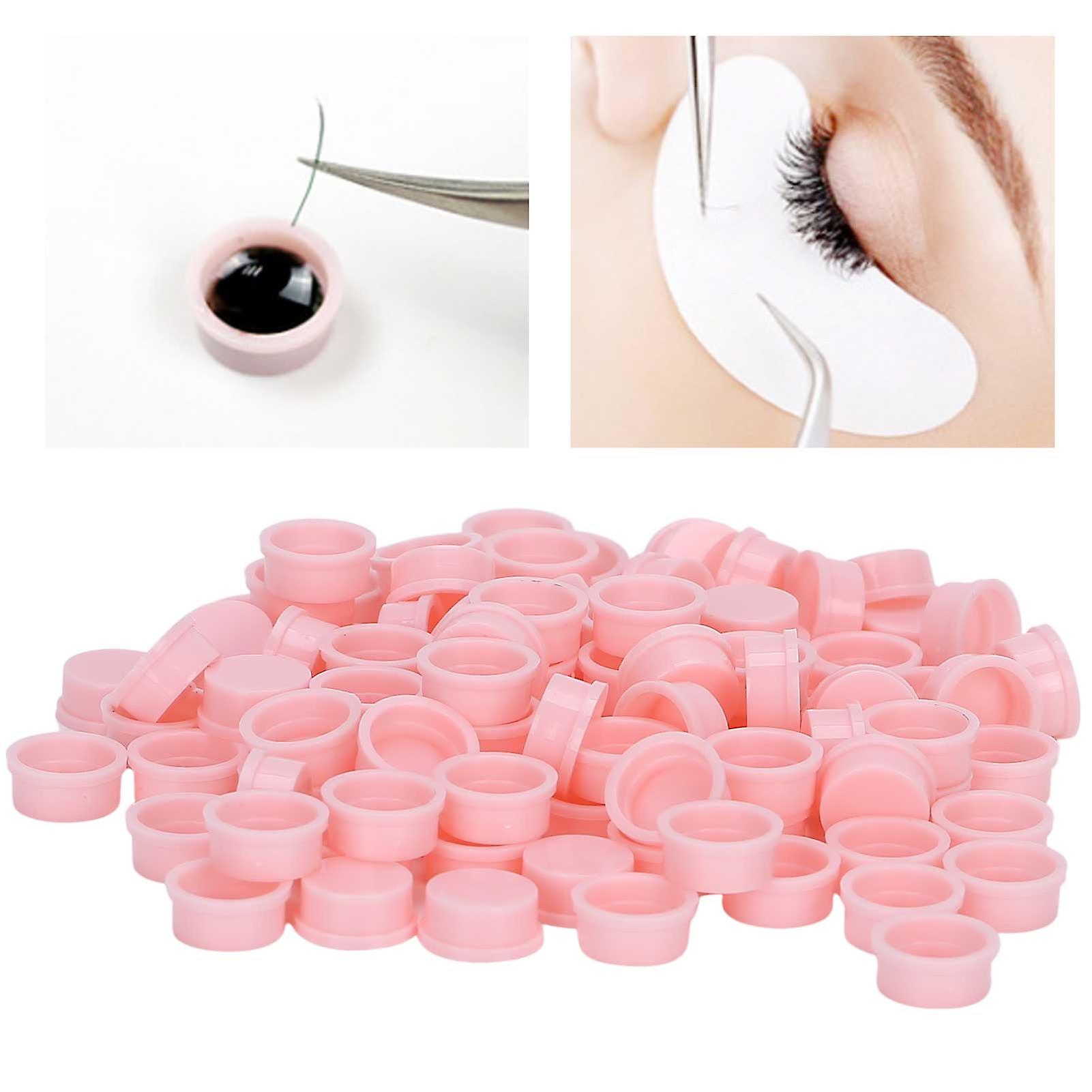 500pcs Pink PP Eyelash Glue Cups Delay Drying Extension Tool