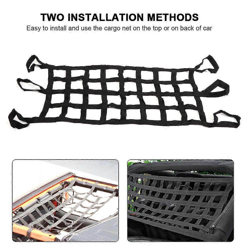 Multifunction Black Nylon Car Roof Net Hammock for YJ TJ JK JL