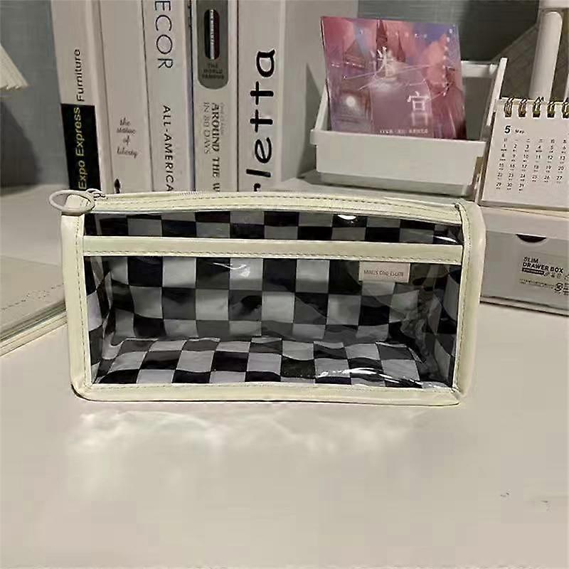 Canvas Large Capacity Transparent Pencil Case Cute Cartoon Easy To Take Hanging Accessories Keychain Pencil Case Large Capacity BaoPeng