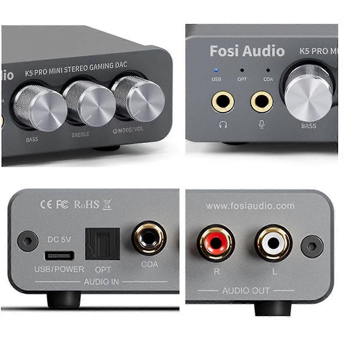 K5 PRO USB Gaming DAC with Microphone Headphone Amplifier Mini Audio ...