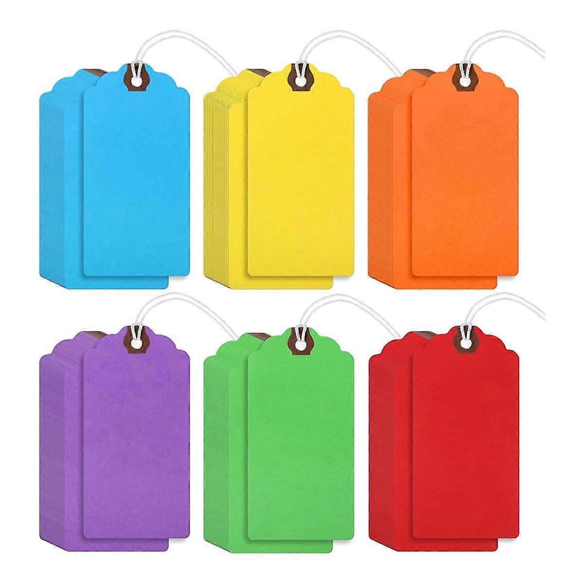 240Pcs 4 3/4 X 2 3/8In Manila Labels Shipping Labels Cardboard Labels with String Hanging Labels with Reinforced Holes,A