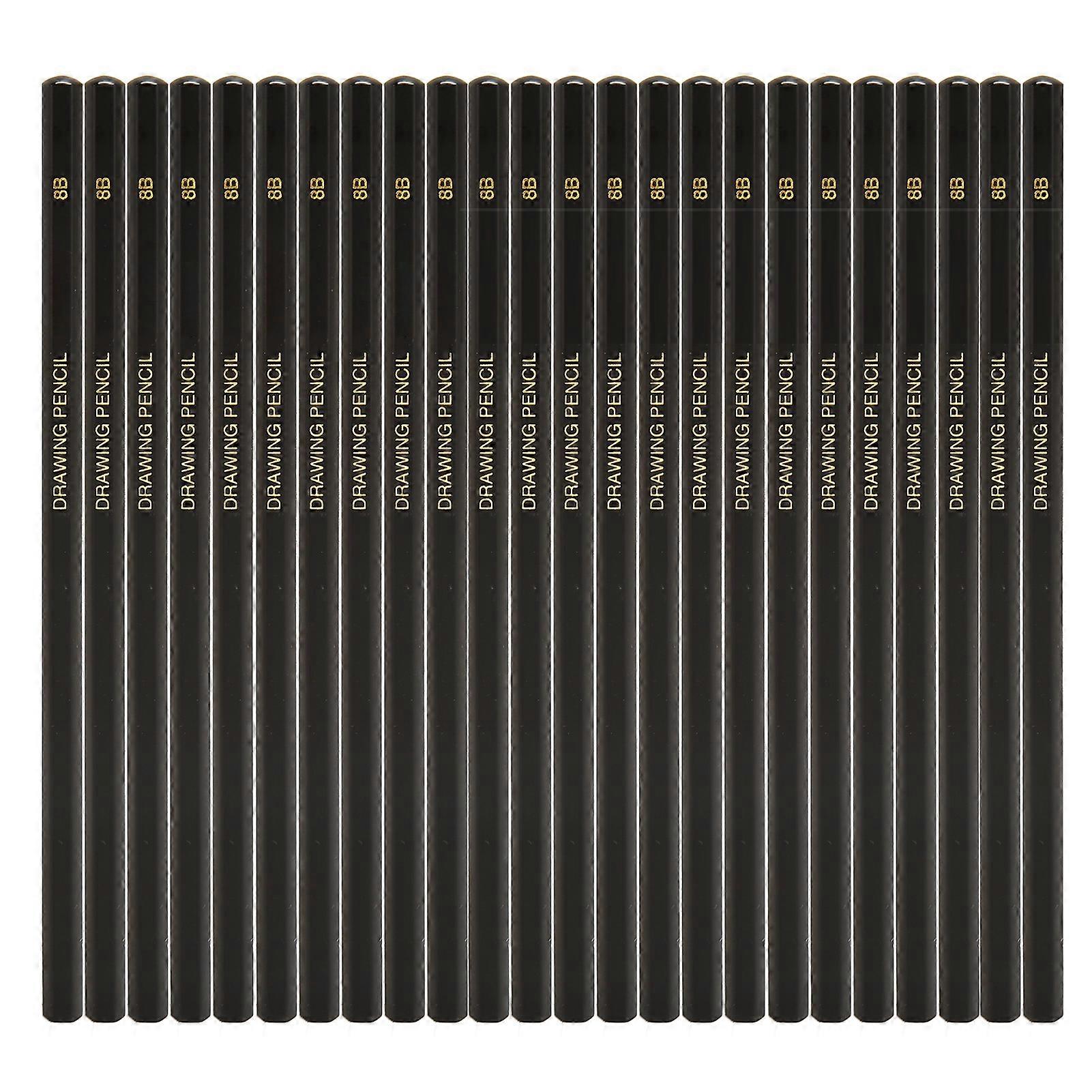 24Pcs Sketch Pencils Graphite Hexagonal Barrel Break Resistant Multi Purpose Drawing Pencils for Student Beginner Artist 8B