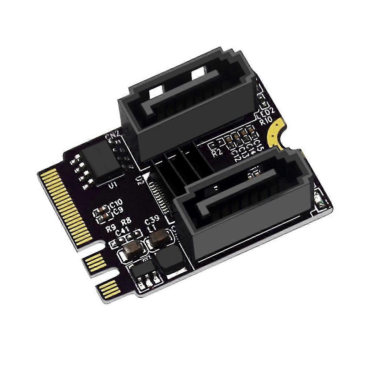 M.2 A Key + E Key To Sata 3 Adapter Jm582 Chips 2 Ports Sata Iii Revision Card Computers Accessorie